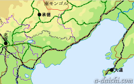 大陸中国・承徳、北京旅行地図