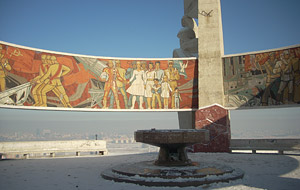 ザイサン・トルゴイとソ連兵の像
