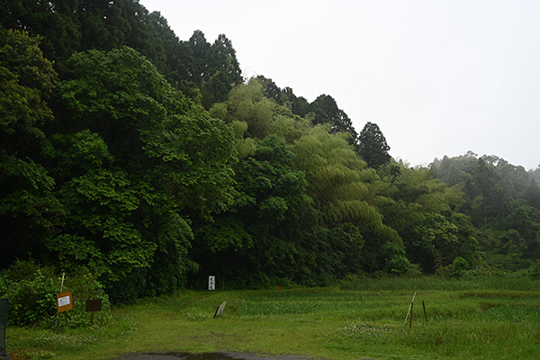 山の上の佐土原城へと続く大手道入り口