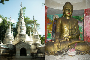 白塔と仏像